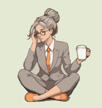 Frau sitzend, Kiefer haltend