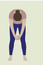 Frau mit gebeugtem Rücken